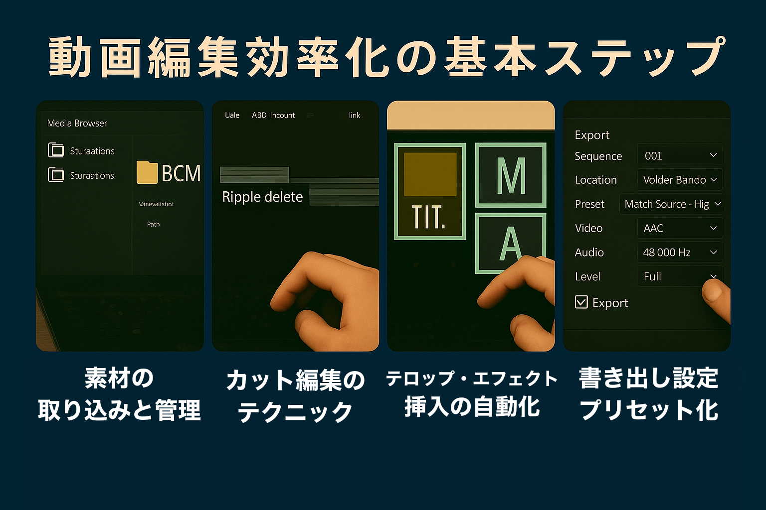 動画編集効率化　基本ステップ